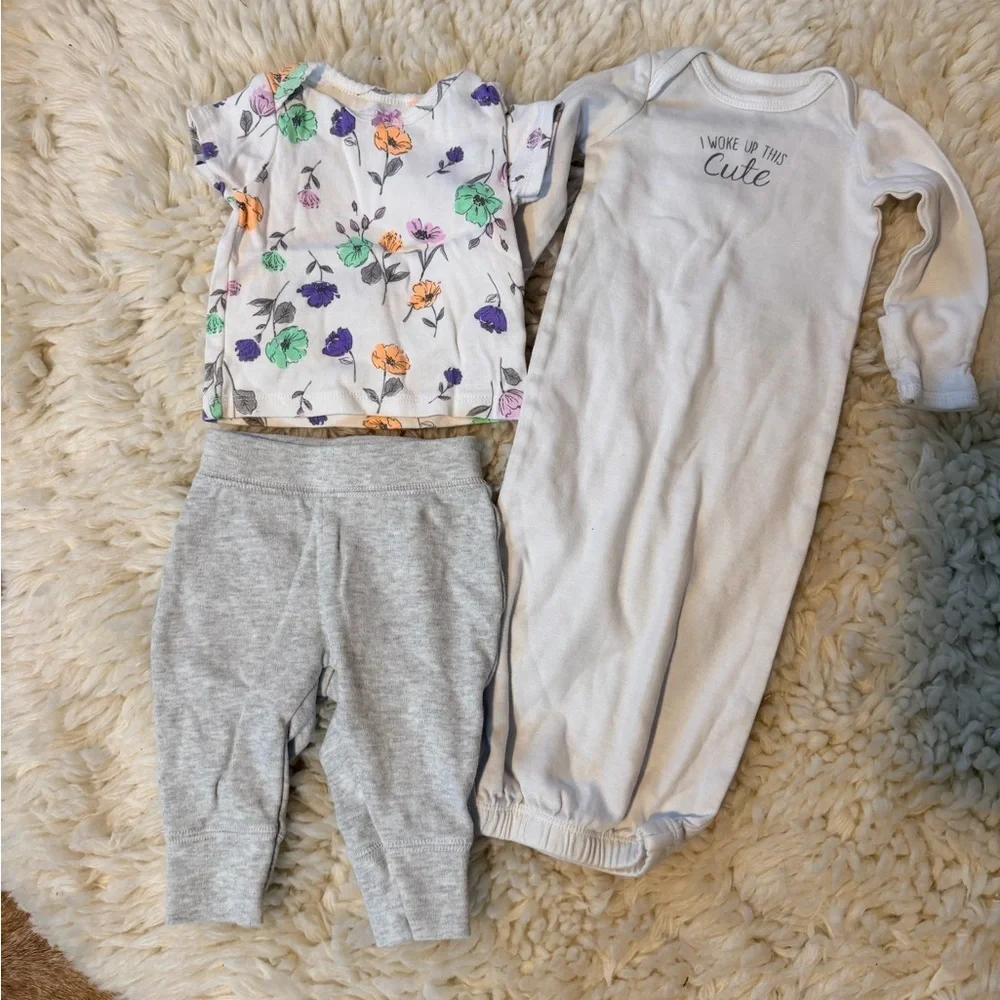 Carter's Floral and Gray Kids Matching Set
